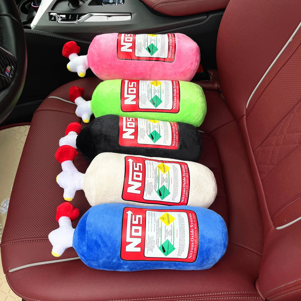 2024 New Car Neck Pillow Car Headrest for Driver Front Passenger Seat NOS Bottle Pillow Car Decor Headrest Cushion Plush Pillow - ComfortRide Store