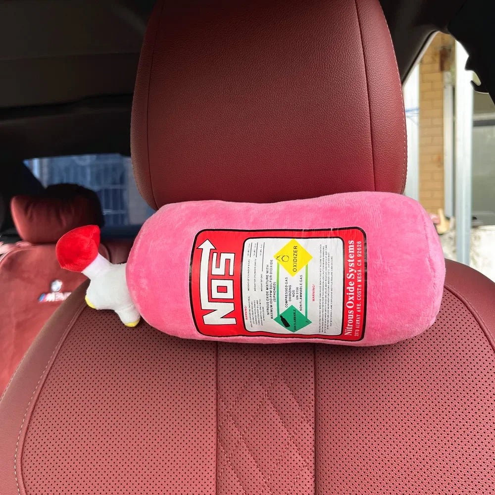 2024 New Car Neck Pillow Car Headrest for Driver Front Passenger Seat NOS Bottle Pillow Car Decor Headrest Cushion Plush Pillow - ComfortRide Store