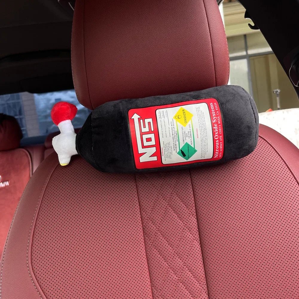 2024 New Car Neck Pillow Car Headrest for Driver Front Passenger Seat NOS Bottle Pillow Car Decor Headrest Cushion Plush Pillow - ComfortRide Store