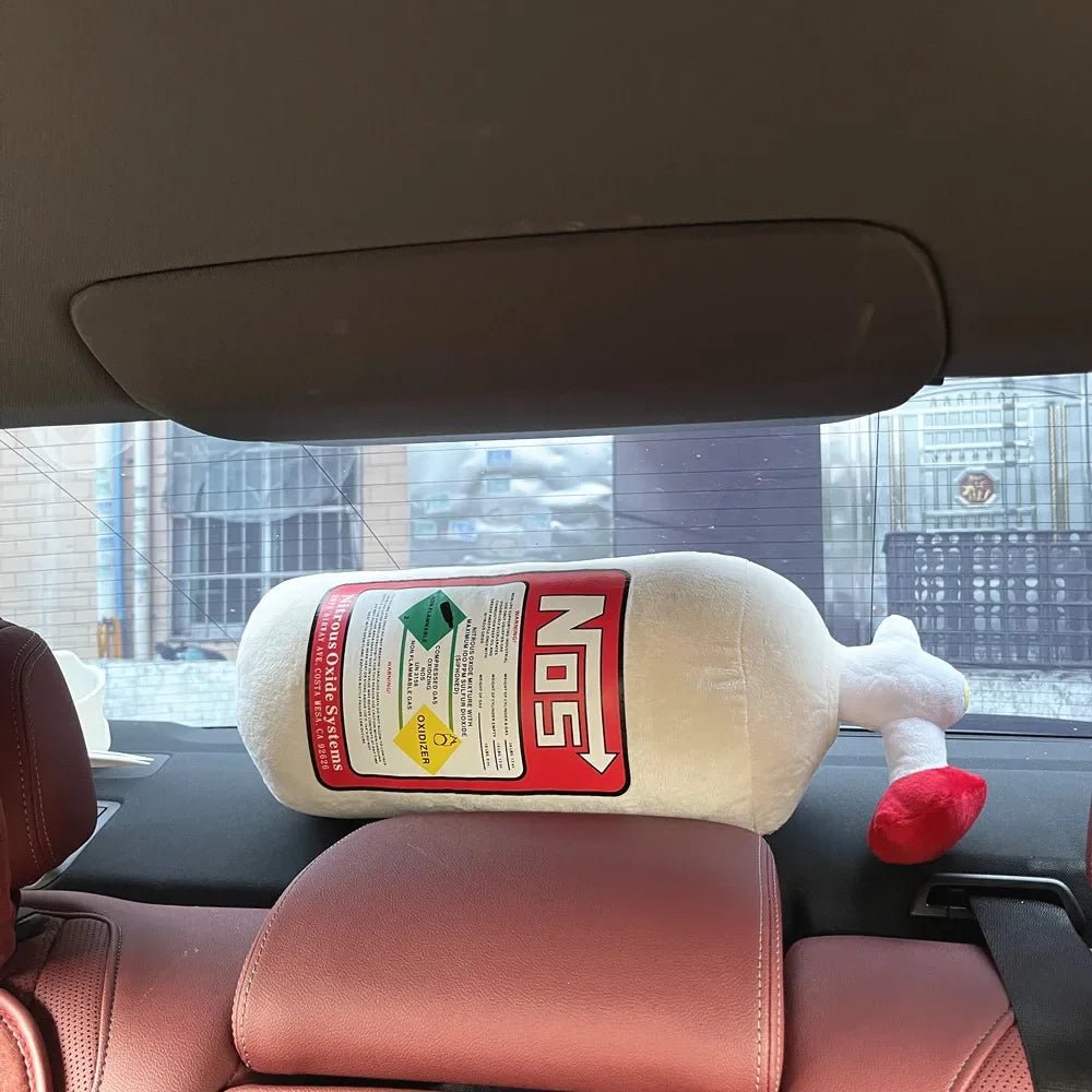 2024 New Car Neck Pillow Car Headrest for Driver Front Passenger Seat NOS Bottle Pillow Car Decor Headrest Cushion Plush Pillow - ComfortRide Store