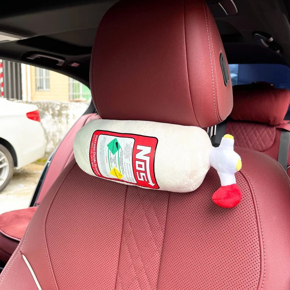 2024 New Car Neck Pillow Car Headrest for Driver Front Passenger Seat NOS Bottle Pillow Car Decor Headrest Cushion Plush Pillow - ComfortRide Store