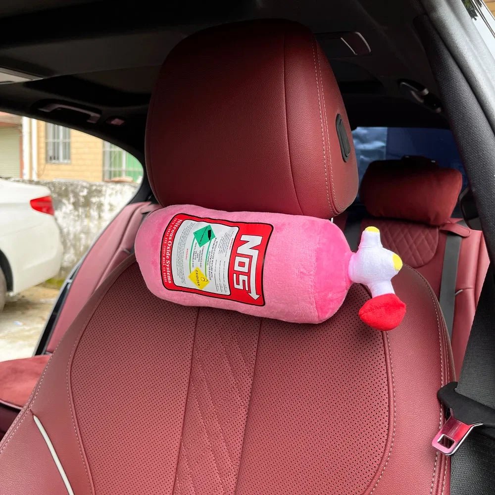 2024 New Car Neck Pillow Car Headrest for Driver Front Passenger Seat NOS Bottle Pillow Car Decor Headrest Cushion Plush Pillow - ComfortRide Store