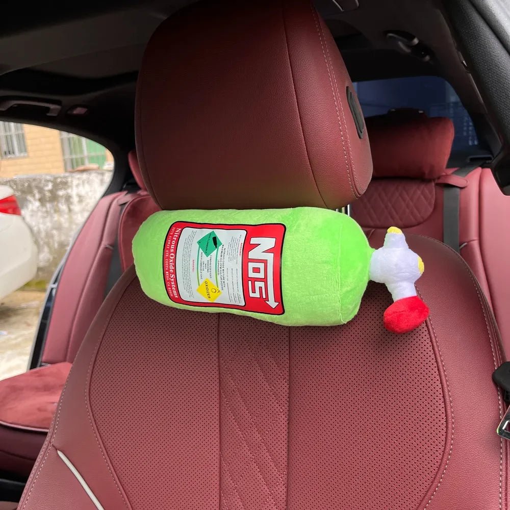 2024 New Car Neck Pillow Car Headrest for Driver Front Passenger Seat NOS Bottle Pillow Car Decor Headrest Cushion Plush Pillow - ComfortRide Store