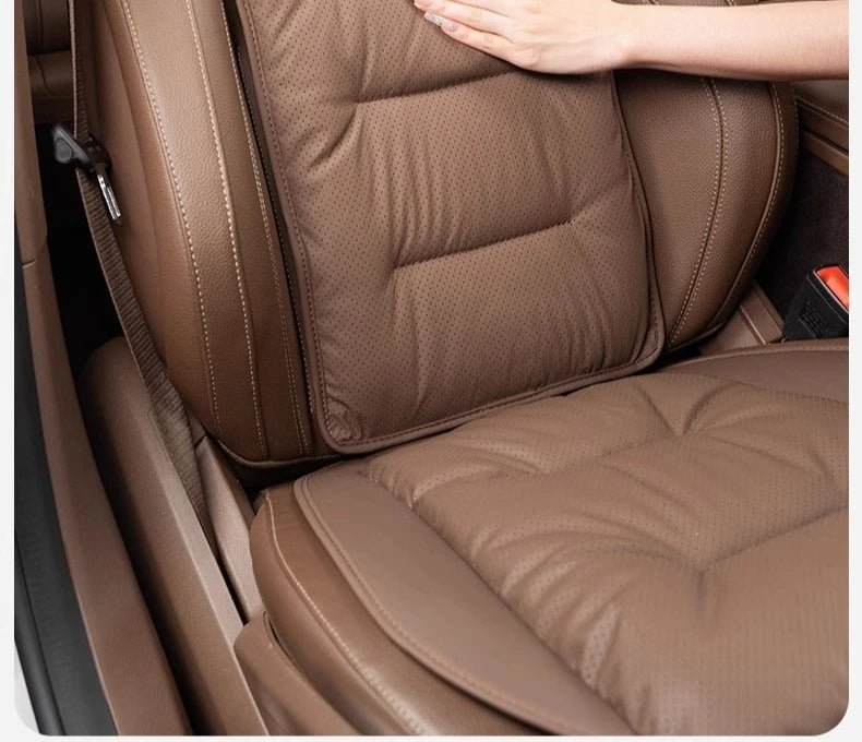 New Car Seat Cushion Waist Cushion for Most Cars Breathable and Ventilated Nappa Leather All Season Seat Cushion - ComfortRide Store
