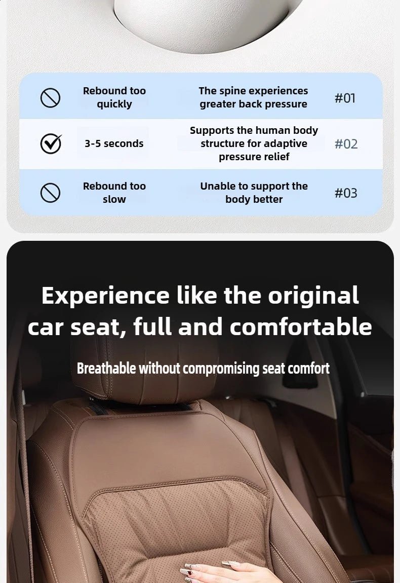 New Car Seat Cushion Waist Cushion for Most Cars Breathable and Ventilated Nappa Leather All Season Seat Cushion - ComfortRide Store