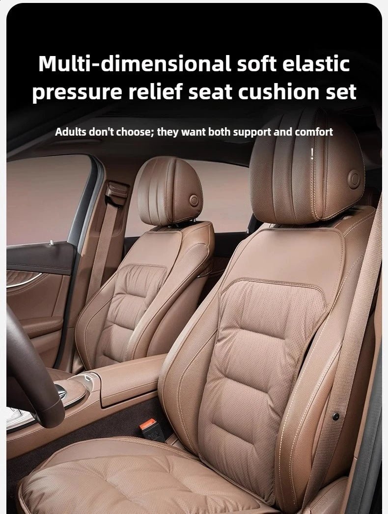 New Car Seat Cushion Waist Cushion for Most Cars Breathable and Ventilated Nappa Leather All Season Seat Cushion - ComfortRide Store