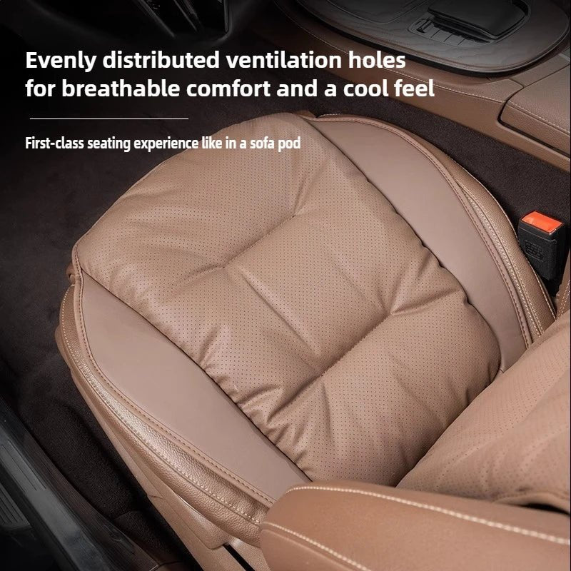 New Car Seat Cushion Waist Cushion for Most Cars Breathable and Ventilated Nappa Leather All Season Seat Cushion - ComfortRide Store