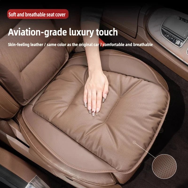 New Car Seat Cushion Waist Cushion for Most Cars Breathable and Ventilated Nappa Leather All Season Seat Cushion - ComfortRide Store